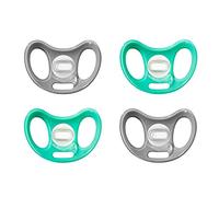 Tommee Tippee Advanced Sensitive Skin Soother, Unique Shield for Less Skin Contact, Symmetrical Orthodontic Design, 0-6m, Pack of 4 Dummies