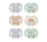 Tommee Tippee Anytime Soothers, 0-6m, 6 Pack, Symmetrical Teat Sits Anyway Up, BPA-Free Silicone Dummy, Orthodontic Design