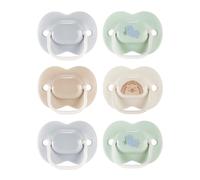 Tommee Tippee Anytime Soothers, 0-6m, 6 Pack, Symmetrical Teat Sits Anyway Up, BPA-Free Silicone Dummy, Orthodontic Design