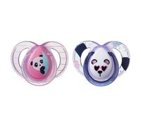 Tommee Tippee Anytime Soothers, 6-18m, 2 Pack, Symmetrical Orthodontic Design, BPA-Free Silicone, Colours May Vary
