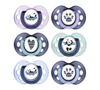 Tommee Tippee Anytime Soothers, Symmetrical Orthodontic Design, BPA-Free Silicone, 18-36m, Pack of 6 Dummies