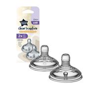 Tommee Tippee Natural Start Baby Bottle Teats, Vari Flow for 0m+, Pack of 2 Breast-Like Teats for a Natural Latch, with Anti-Colic Valve and BPA Free Soft Silicone