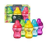 Tommee Tippee Baby Bottles 260ml Closer to Nature Fiesta Multicoloured Pack of 6