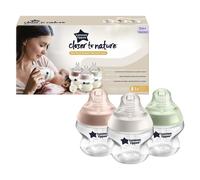 Tommee Tippee Bottle New Born Set Of 3 150ml Clear Slow Flow BPA Free 0m+