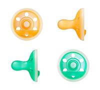 Tommee Tippee Breast-Like Night Glow Dummy 0-6m Silicone Pack of 4 | Lightweight One-Piece Design