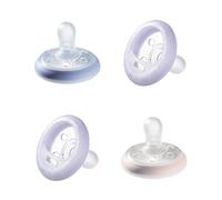 Breast like night Dummies, 6-18 months with breast-like shape and glow in the dark technology