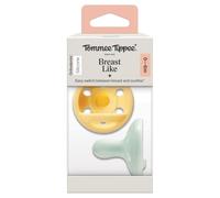 Tommee Tippee Breast-like Soothers, 0-6m, 2-pack, Symmetrical Silicone Teat