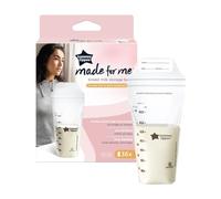 Tommee Tippee Breast Milk Storage Bags Pre-Sterilised Stand-Up Pouches | Secure Double Seal Prevents Leaks, Single Use