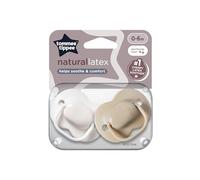 Tommee Tippee Cherry Latex Dummies, 0-6 Months, Pack of 2 Dummies with 100% Natural Latex baglet