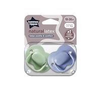 Tommee Tippee Cherry Latex Dummies, 18-36 months, pack of 2 Dummiess with 100% natural latex baglet
