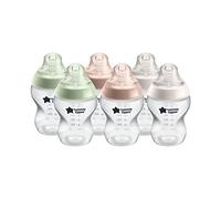 Tommee Tippee Closer to Nature Anti-Colic Baby Bottle, 260ml, Slow-Flow Breast-Like Teat for a Natural Latch, Anti-Colic Valve, Pack of 6