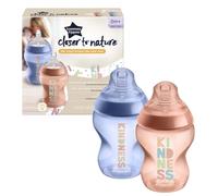 Tommee Tippee Closer to Nature Baby Bottle Pink 261 ml - 42255079, Ultra-Realistic Touch Nipple, Slow-Flow, BPA-Free