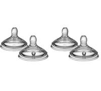 Tommee Tippee Closer to Nature Baby Bottle Teats, Breast-Like, Anti-Colic Valve, Soft Silicone, Slow Flow, 0m Plus, Pack of 4