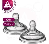 Tommee Tippee Closer to Nature Easi-Vent Variflow Teat|Soft Silicone-2Pk|0m+