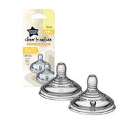 Tommee Tippee Closer To Nature Medium Flow 2 Pack Breast Like Silicone Anti Colic Bpa Free 3 Months Plus