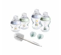 Tommee Tippee Closer to Nature Newborn Baby Bottle Starter Kit Set with x2 Soothers & Bottle Brush - Blue