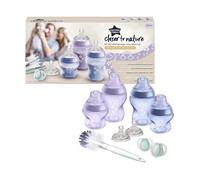 Tommee Tippee Natural Start Newborn Starter Set, 150ml and 260ml Anti-Colic Baby Bottles with Slow Teat Included, Slow & Medium-Flow Breast-Like Teats for a Natural Latch, Self-Sterilising, Pink