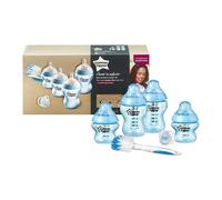 Closer to Nature Newborn Baby Bottle Starter Set, Breast-Like Teats with Anti-Colic Valve, Blue