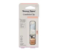 Tommee Tippee Comforter Clip, 0+ Months, 1 Pack, Organic Cotton, Compatible with Any Soother, Loop-on Design, Natural Beech Wood and Stainless Steel