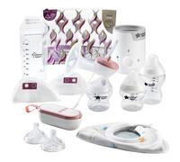 Tommee Tippee Complete Breastfeeding Kit, Single Electric Breast Pump, Food and Bottle Warmer, Baby Bottles, Breast Pads and Milk Storage Bags