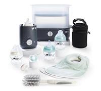 Tommee Tippee Complete Feeding Set, Black, With Electric Steam Steriliser, Newborn Self-Sterilising Baby Bottles And Easiwarm