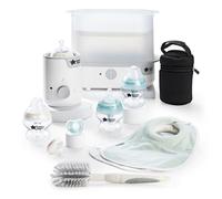 Tommee Tippee Complete Feeding Set, Electric Steam Steriliser with Insulated Bottle Bag, Newborn Self-Sterilising Baby Bottles and Easiwarm Bottle
