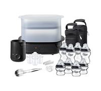 Tommee Tippee Complete Feeding Set, Super-Steam Electric Steriliser, Baby Bottle and Food Warmer, Baby Bottles and Accessories, Black