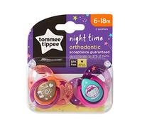 Tommee Tippee CTN Night Time Soothers 0-6m, 6-18m, 18-36m (Orange/Purple (6-18m))