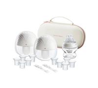 Tommee Tippee Double Wearable Breast Pump, Hands-Free in-Bra Design, 24mm Flange + 5 Inserts, 4 Modes & up to 9 Suction Levels, Quiet, Lightweight, Travel Case & Rechargeable
