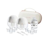 Tommee Tippee Double Wearable Breast Pump, in-Bra Hands Free Electric Breast Pump with 4 Modes & 9 Suction Levels, Portable Quiet Breastfeeding Pump,