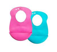 Tommee Tippee Easi-Roll Bib, Pink and Purple/Pink and blue, 2 Count, Colors may vary
