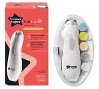 Tommee Tippee Electric Baby Nail File Trimmer, Battery-Powered Infant Nail Clipper with LED Light and Six Filing Heads for Baby and Adult Use