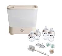 Tommee Tippee Electric Steriliser & Newborn Baby Bottle Starter Kit Set - Clear
