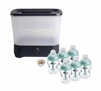 Tommee Tippee Electric Steriliser with x6 260ml Advanced Anti-Colic Baby Bottles - Black