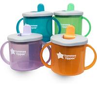 Tommee Tippee First Essential Cups 4 Pack Assorted Colors, Torquoise, Purple, Green, Red