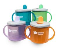Tommee Tippee First Essential Cups 4 Pack Assorted Colors, Torquoise, Purple, Green, Red