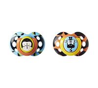 Tommee Tippee Fun Style Pacifiers, Symmetrical Design, BPA-Free Silicone Binkies, 18-36m, Colors and Designs Vary, 2 Count (Pack of 1)