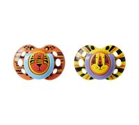 Tommee Tippee Fun Style Soothers, 18-36m, 2 Pack, Symmetrical Orthodontic Design, BPA-Free Silicone, Colours May Vary