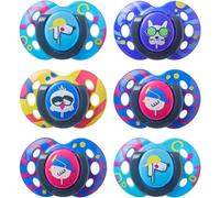Tommee Tippee Fun Style Soothers, 6-18m, 6 Pack, Symmetrical Orthodontic Design, BPA-Free Silicone, Colours May Vary