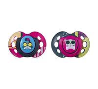 Tommee Tippee Fun Style Soothers, Symmetrical Orthodontic Design, BPA-Free Silicone, 18-36m, Pack of 2 Dummies, Colours May Vary