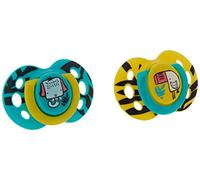 Tommee Tippee Fun Style Soothers, Symmetrical Orthodontic Design, BPA-Free Silicone, 6-18m, Pack of 2 Dummies, Colours May Vary