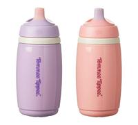 Tommee Tippee Insulated Active Spout Cup 12m+, 266ml, Pink and Purple | Easy-Hold Handles for Little Hands, Pack of 2.