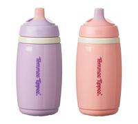 Tommee Tippee Insulated Active Spout Cup, 266ml, Non-Spill Water Bottle for Toddlers 12 Months+, Insulated to Help Keep Their Drinks Cool, Pink and P