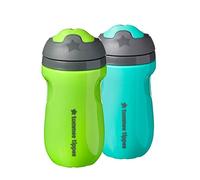 Tommee Tippee Insulated Sippee Water Bottle for Toddlers, Spill-Proof, Green and Teal, 260ml, 12m+, Pack of 2,