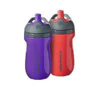 Tommee Tippee Insulated Sportee Water Bottle for Toddlers, Spill-Proof, 260ml, 12m Plus, Pack of 2, Purple and Raspberry