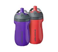 Tommee Tippee Insulated Sportee Water Bottle for Toddlers, Spill-Proof, 260ml, 12m Plus, Pack of 2, Purple and Raspberry