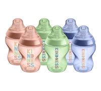 Tommee Tippee Kindness Closer To Nature 260ml Baby Bottles Pack of 6 Multicolour (422734) Anti-colic, Breast-like Teat