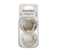 Tommee Tippee Latex Ultimate Fit Soother, 18-36m, 2 Pack, Orthodontic Dummy, Microwave Sterilising Case, Natural Latex Teat, Air Holes, 100% BPA Free, Earth Bound