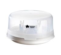 Tommee Tippee Microwave Steam Steriliser for Baby Bottles, Soothers, Breast Pumps and Feeding Accessories, Kills Viruses and 99.9% of Harmful Bacteria, 4-Minute Sterilisation Cycle