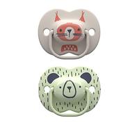 Tommee Tippee Moda Symmetrical Dummy, BPA Free Silicone Binkies, 6-18m, Pack of 2, Woodland Friends